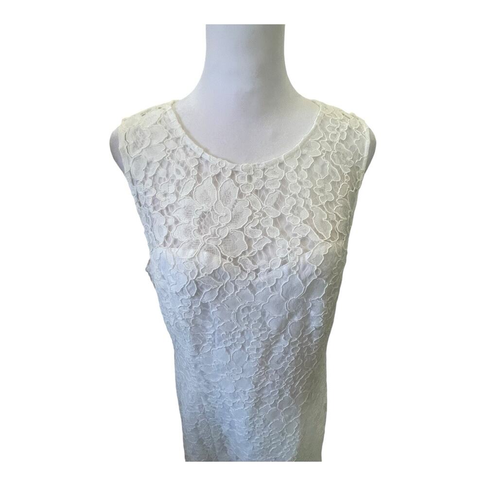 Lilly Pulitzer Dress Womens 10 White Corded Floral Lace Mila Shift NWT Gold Trim - Picture 8 of 16